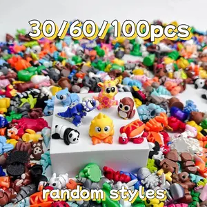 30/60/100pcs Secret Animal Dolls Miniature Models, Animal Figures, Cute Figures, Figure Set, Randomly Selected 3D Printed Animals, Party Gifts, Classroom Rewards, Easter Egg Filler