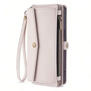 1 Piece In Red/Black/White/Pink; Wallet-Style Phone Case With Card Holder, Stand, Wrist Strap, And Side Zipper Closure. Compatible With IPhone 17 Pro Max, 16, 15, 14, 13, And 12 Pro Max Series. Elegant And High-End, Perfect As A Holiday Gift For Women.