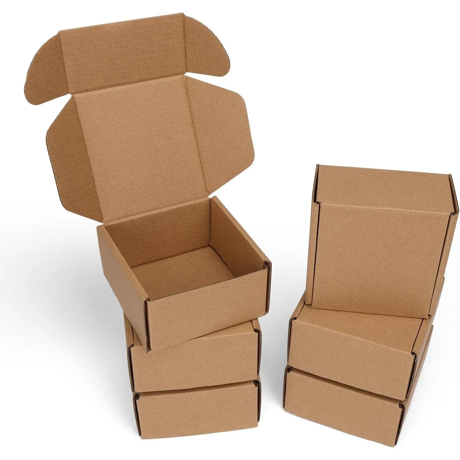 6 Pack 4x4x2 inch Small Shipping Boxes, Brown Mailing Boxes | Tuck Top, Quick Fold, Easy Assemble, Shape Well, Single Corrugated, DIY Cardboard,  Wrap, Small Business Packaging