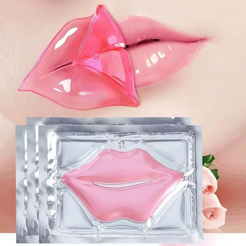 12 pieces of hyaluronic acid pink lip mask, moisturizing and hydrating to prevent dryness and cracking, lip sleep stickers for lip care. Lip nutrition and nourishment gift set, exclusive for women.