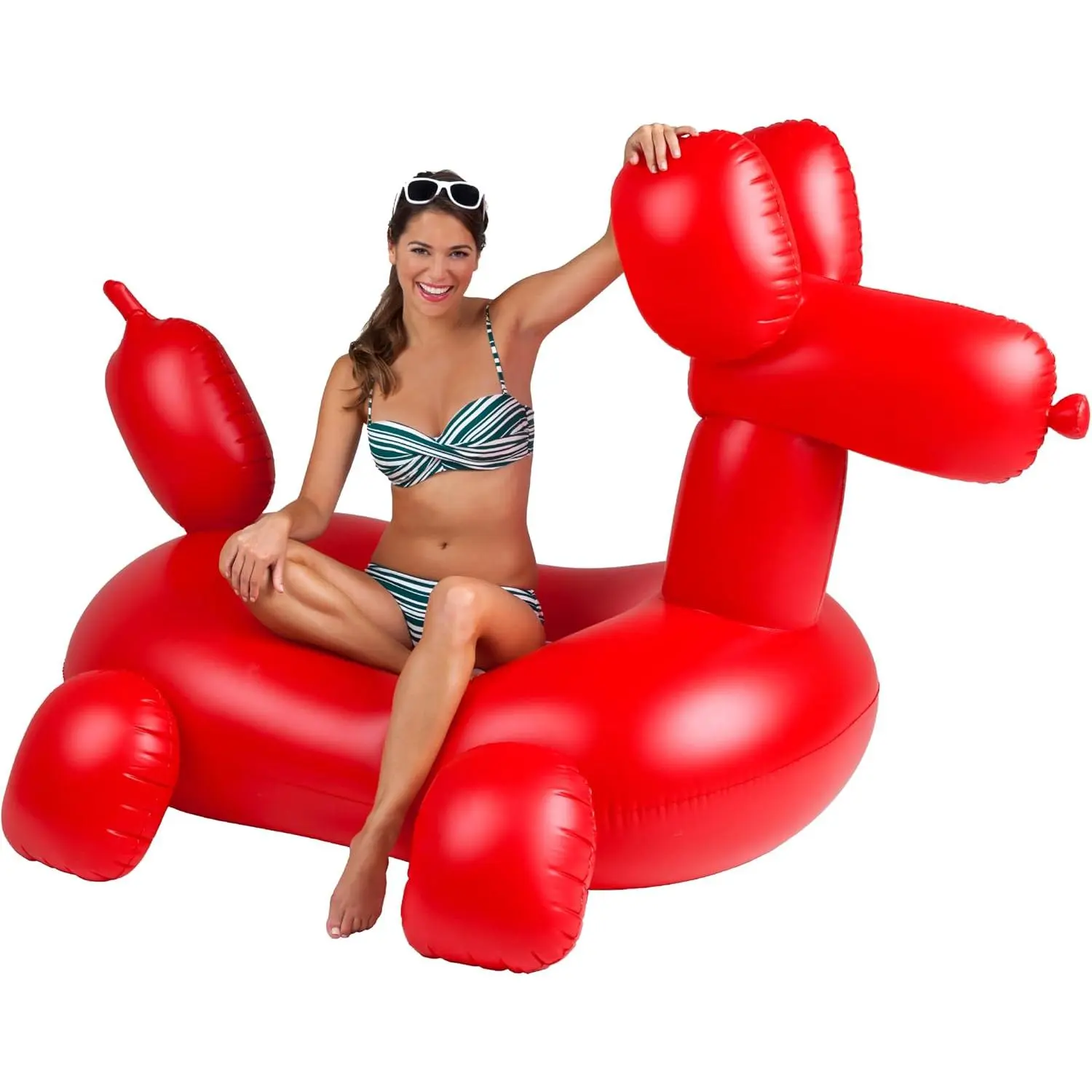 Giant Balloon Animal Unisex Dog & Cat Pool Float - Over 4'-Wide Construction, 58 x 55 x 46 inches Inflatable Water Toy, Easy to Use, Vibrant Design Summer Pool Party Accessory for Entire Family, Vibrant Designs