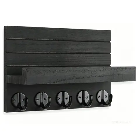 Wooden Key Holder, Key Hook, 1 Count Wall Mounted Mail Storage Rack, Storage and Organization Rack, Home Organizer for Entryway, Office, Home, Decor, Wall Mount Design
