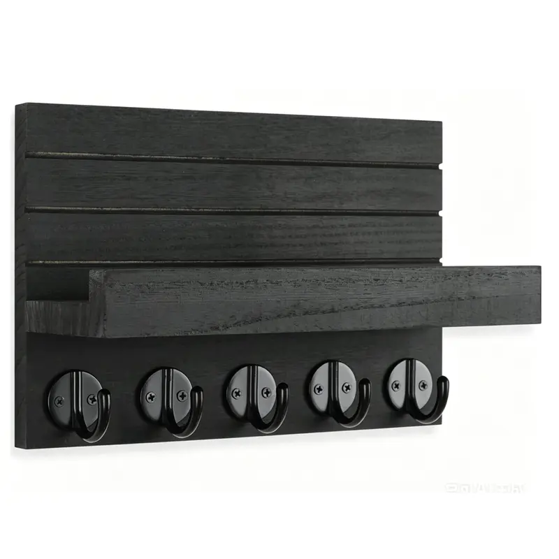 Wooden Key Holder, Key Hook, 1 Count Wall Mounted Mail Storage Rack, Storage and Organization Rack, Home Organizer for Entryway, Office, Home, Decor, Wall Mount Design