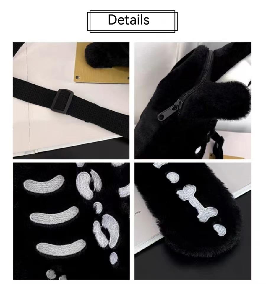 Y2K Novelty Cute Plush Backpack Cool Gothic Knapsack Harajuku Girl Street Personality Backpacks Fashion Women's Travel Rucksacks