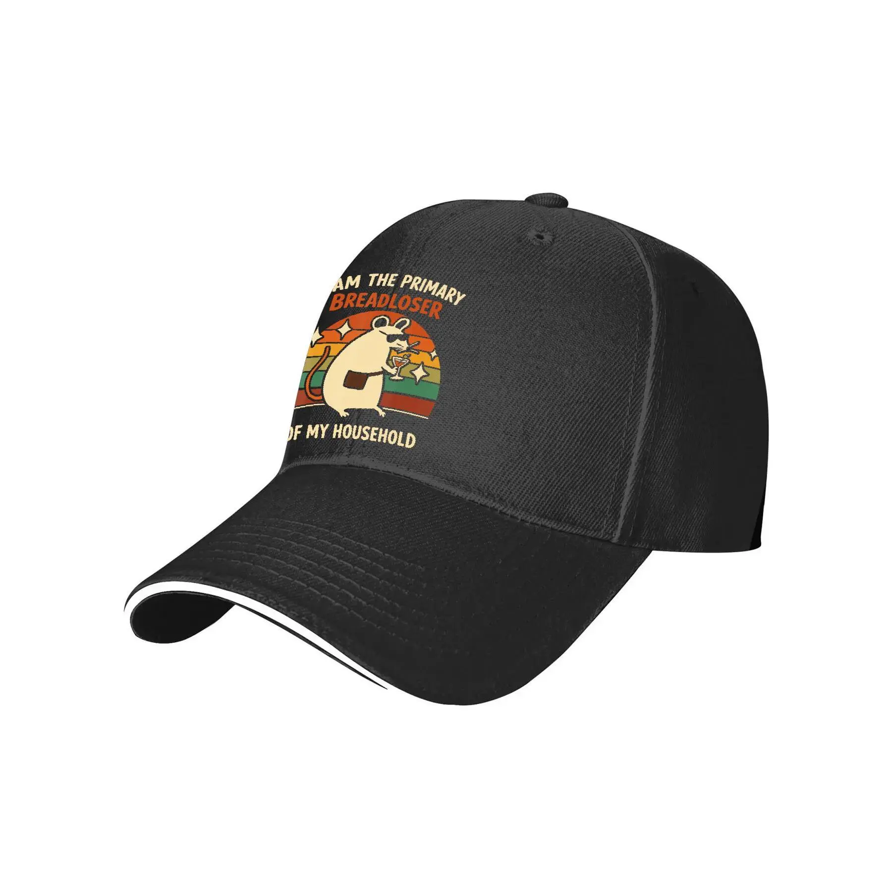 I am The Primary Breadloser of My Household Funny Rat Meme Funny Awesome Graphic Baseball Cap Hats Cute Baseball Cap Funny Hats