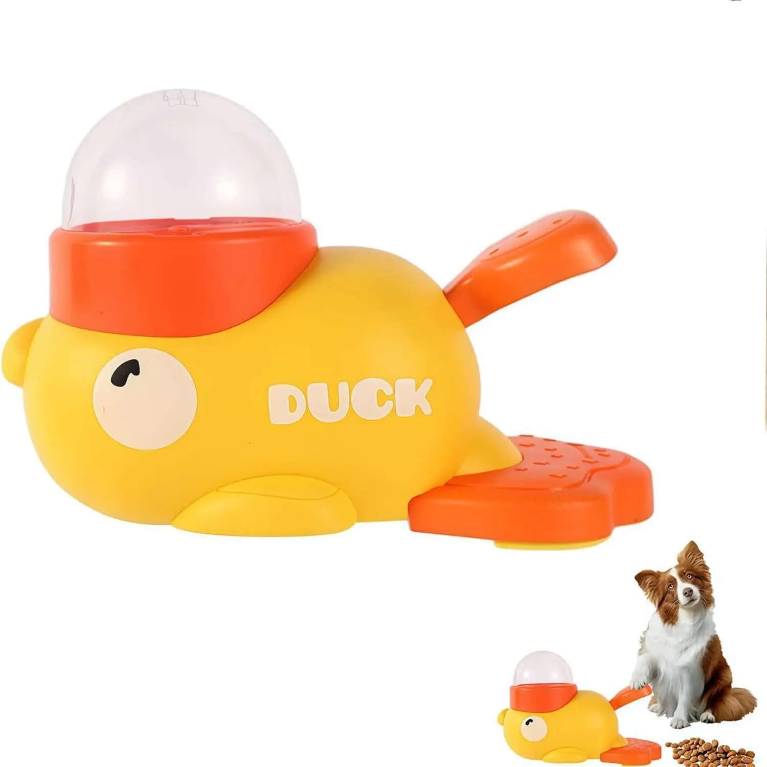2-In-1 Interactive Dog Slow Feeder Puzzle Toy, Duck Shape Pet Food Dispenser, 3 Sizes Food Outlet, Promotes Healthy Diet