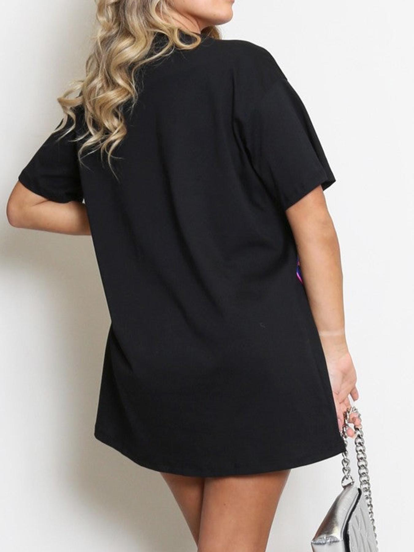 Women's Leopard Print Round Neck Tee Dress, Fashion Casual Boho Fashion Short Sleeve T-shirt Dress for Daily Outdoor Wear, Ladies Dress for Summer, Womenswear