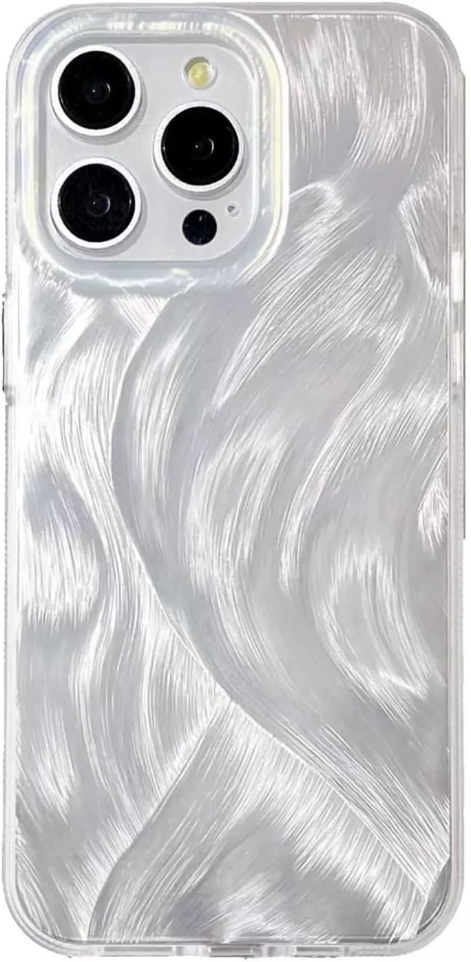 DarlingCase Fuzzy Feather Yarn iPhone 17 Pro Max Case, Fits iPhone 15 Pro Max, iPhone 14 Pro, iPhone 13, Soft Plush Texture Cover with Electroplated Accents – Cozy Feel, Stand Out Cute