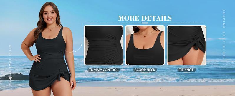 2026 NEW Plus Size Swimdress for Women One Piece Swimsuit Tummy Control Swim Dresses Skirt Bathing Suit Outdoorfun Plussizefashion Dress Summerfashion #Outdoorfun
