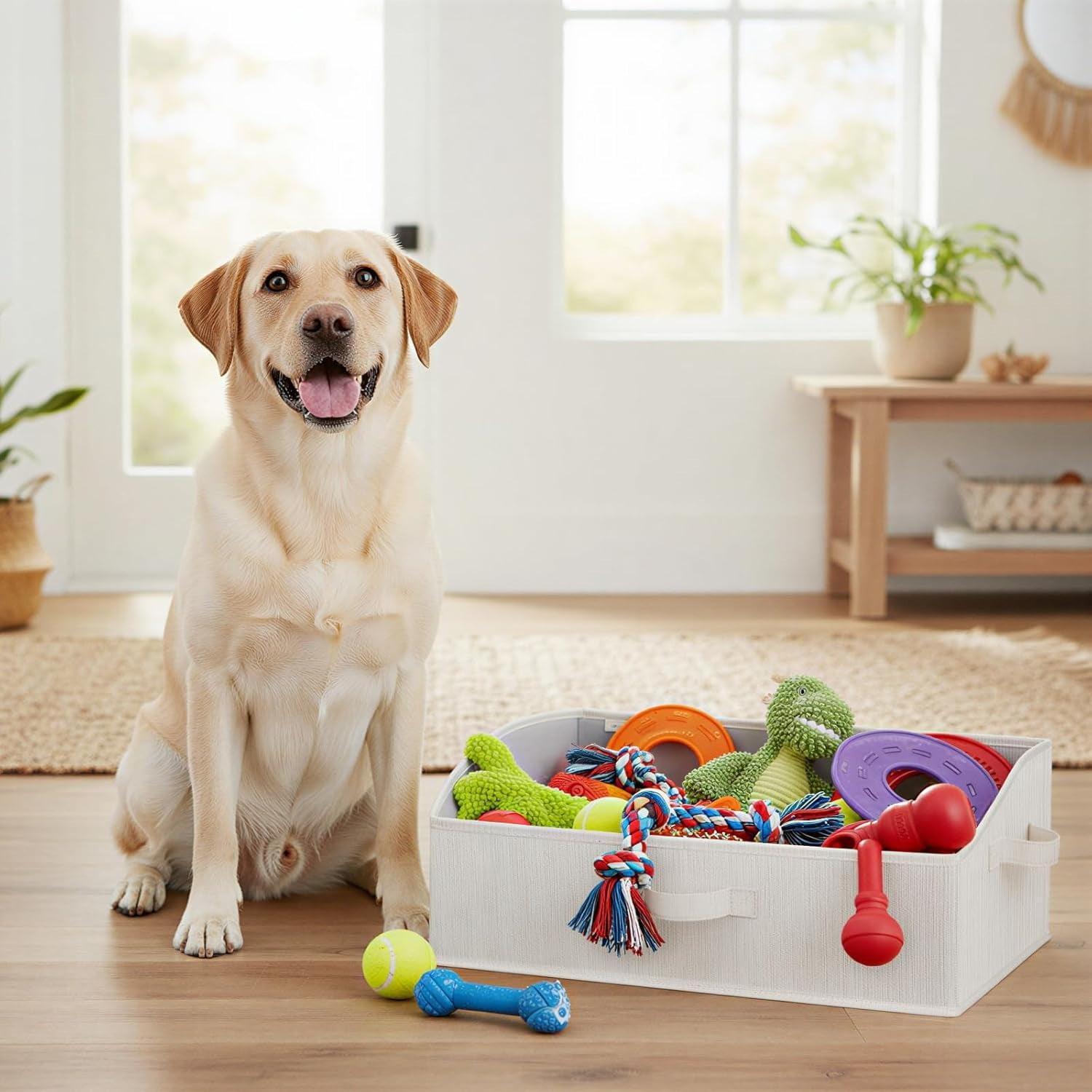 3-Pack Trapezoid Fabric Storage Bins with Handles, Foldable Closet Organizer Baskets for Shelves, Large Clothes Boxes in Mixed Beige, White & Ivory