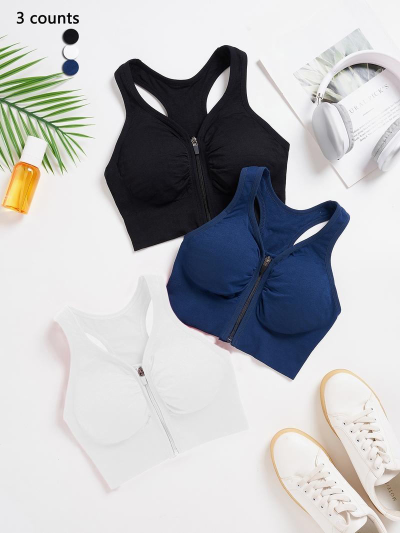 Women's Cut Out Zipper Front Crop, Sport Ruched V Neck Tank Top, Ladies Sportswear Clothing for Indoor Outdoor Wear, Yoga Gym Activewear, Sporty Cami Top