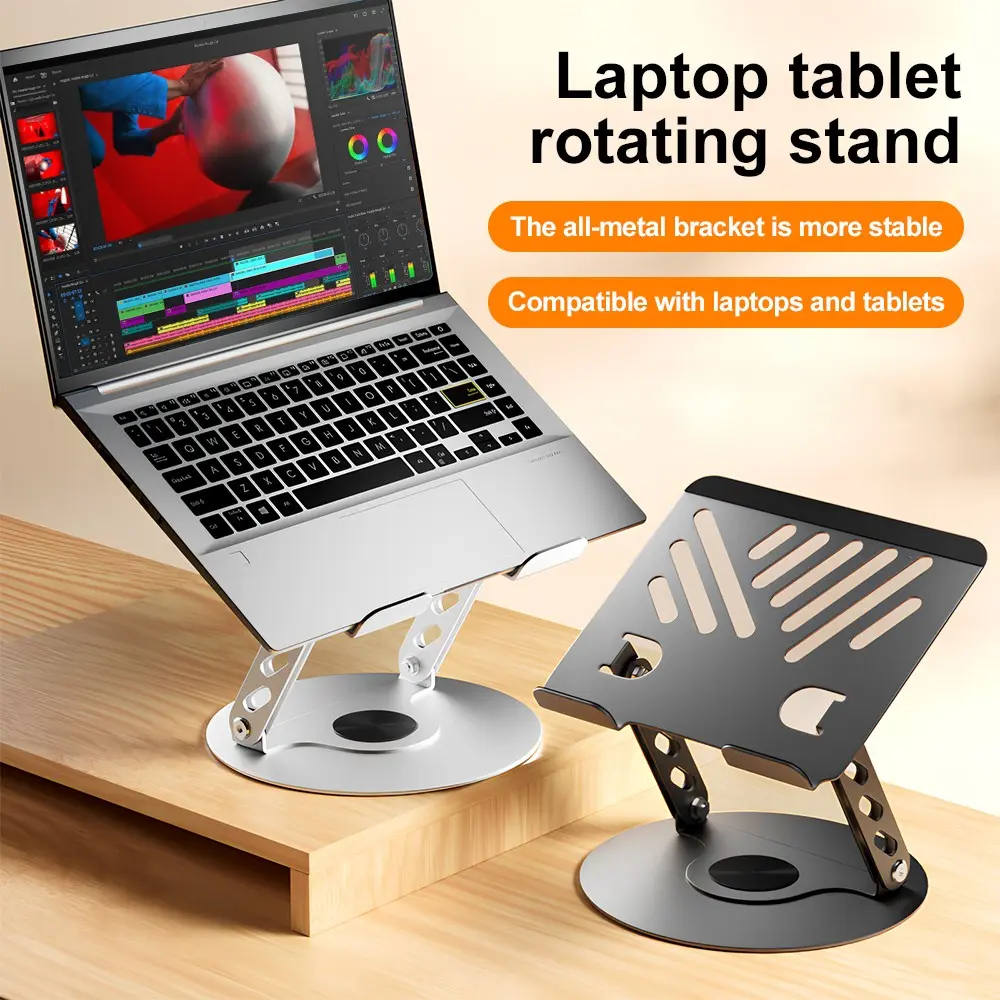 New flat-panel computer stand - All-metal desktop rotating stand - Suitable for iPad stand - Multi-functional height-adjustable folding mobile phone stand - Universal - Super reinforced enlarged base - Adjustable Desktop Mount - Desktop Laptop Holder