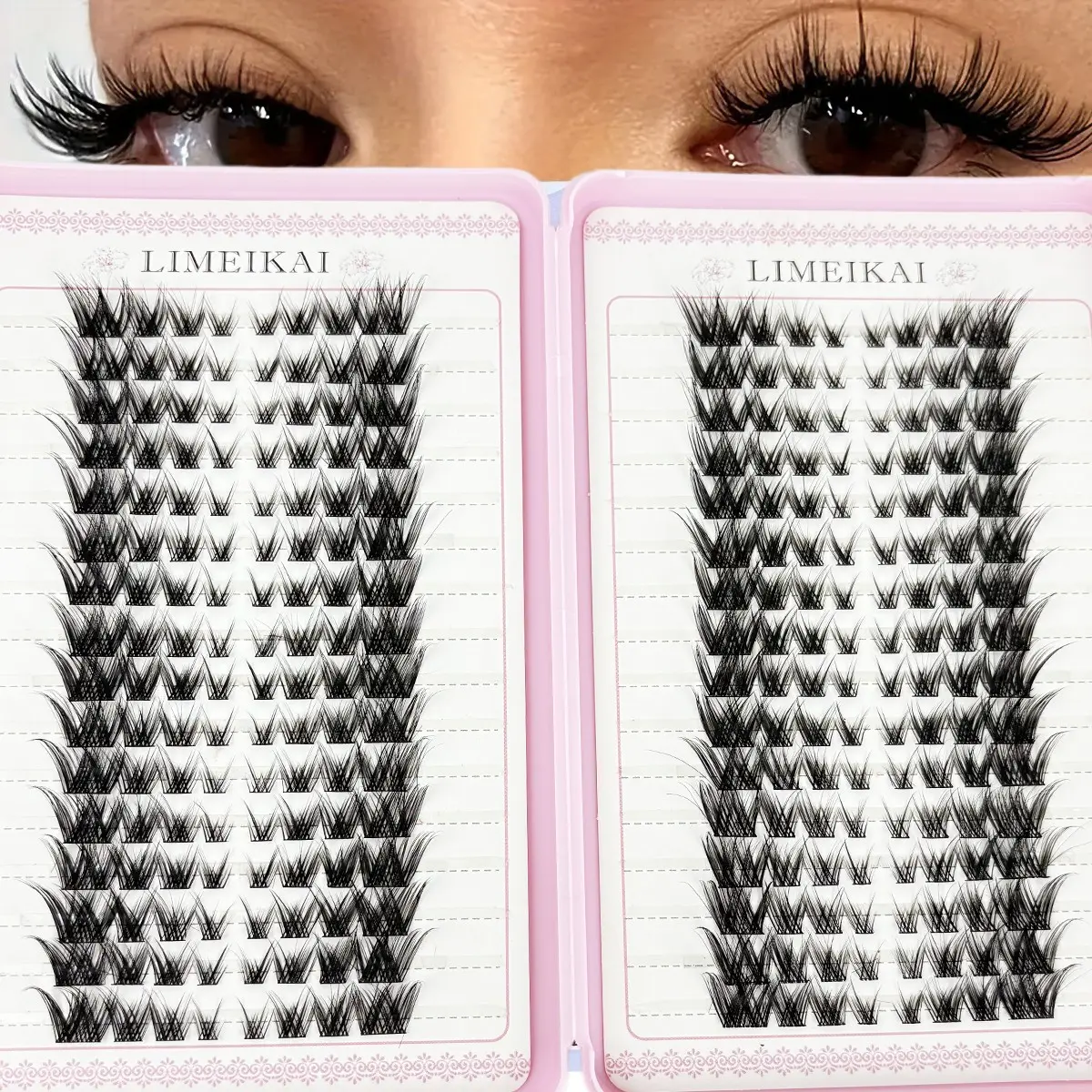 256pcs Segmented Graft Eyelash Single Cluster, Natural Long Fluffy Curled Style, Synthetic Fiber, Ideal for Daily Travel Lash Extension