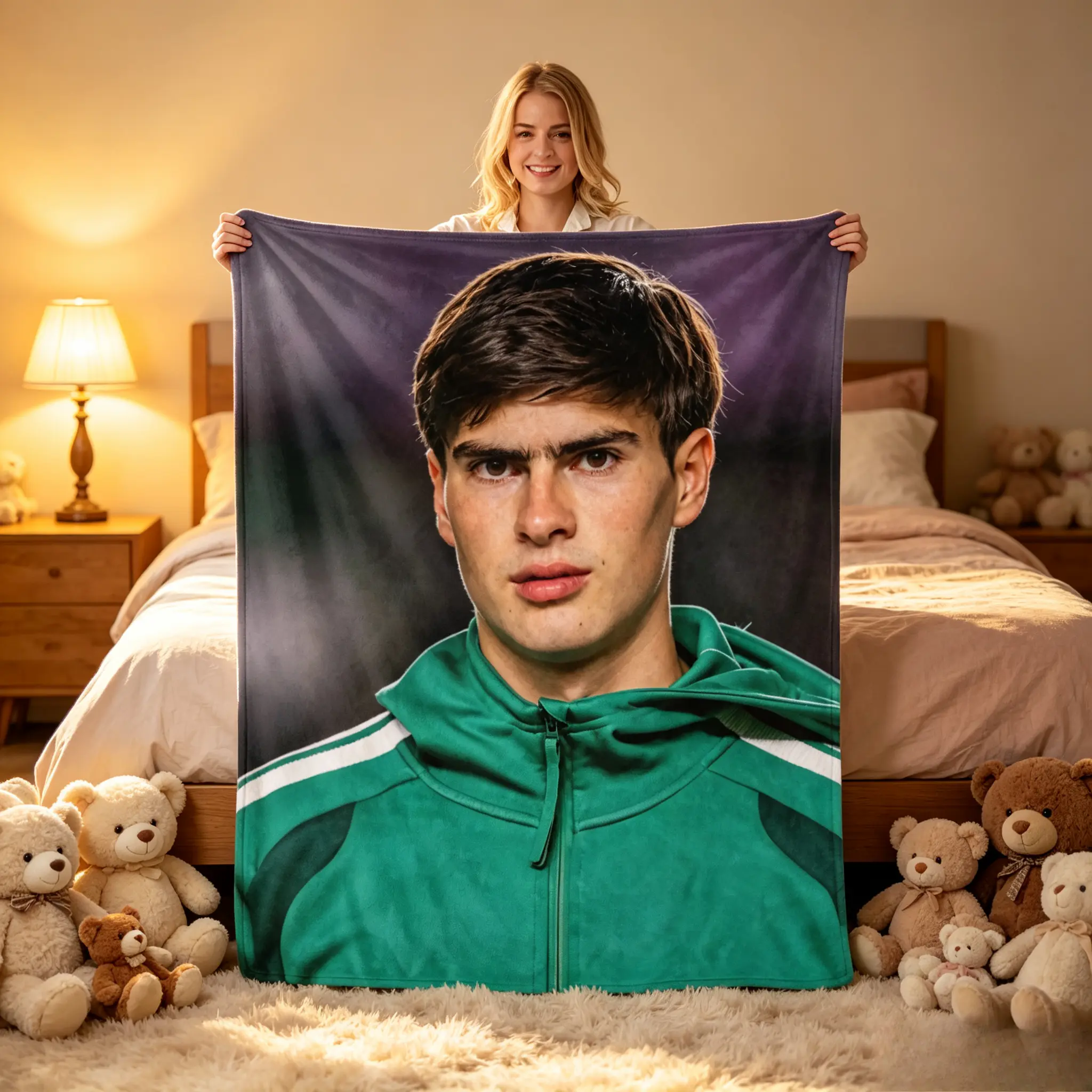 Armando Gonzalez Portrait Flannel Fleece Throw Blanket, Mexico Themed Soft Cozy Plush Bed Blanket For Couch Sofa Bedroom Decor, Lightweight Warm Blanket For Adults Fan Decor Gift For Birthday Christmas TikTok Popular Amazon Must Have