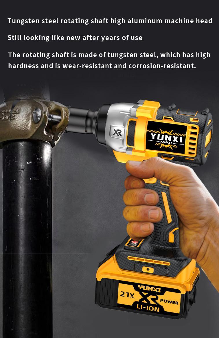 YUNXI 21V 350N Cordless Impact Wrench Wireless Drill Kit, Brushless Electric Impact Gun Drill, Impact Wrench Drill, Toolbox, Charger, Socket And Complete Accessories. Suitable For Men'S Gifts In Cars And Homes | Father'S Day Gifts Set with Work Light