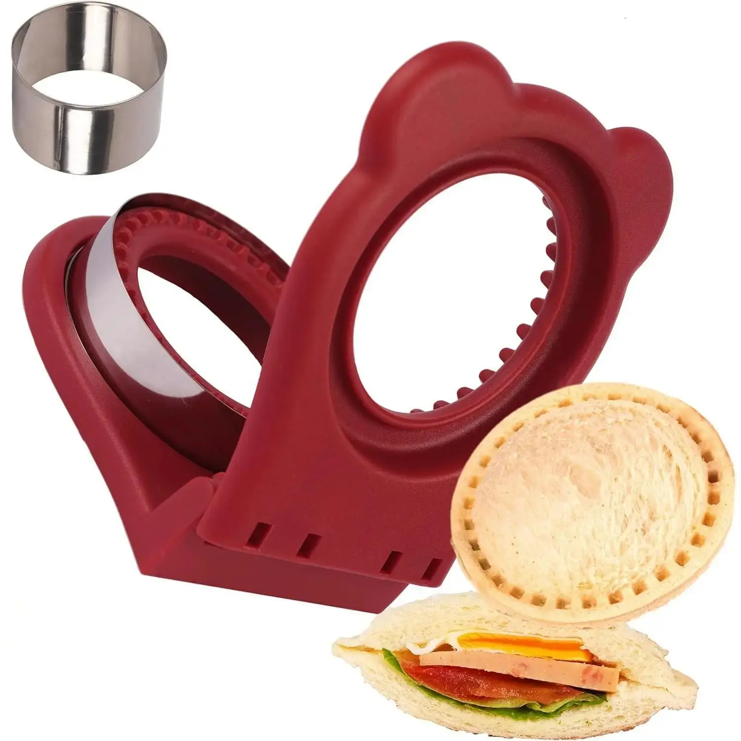 Crustless Sandwich Maker Cutter - PB&J Sealer Tool, Homemade Uncrustables Sandwich Maker, Easy Lunch Box Sandwich Cutter for Kids Adults