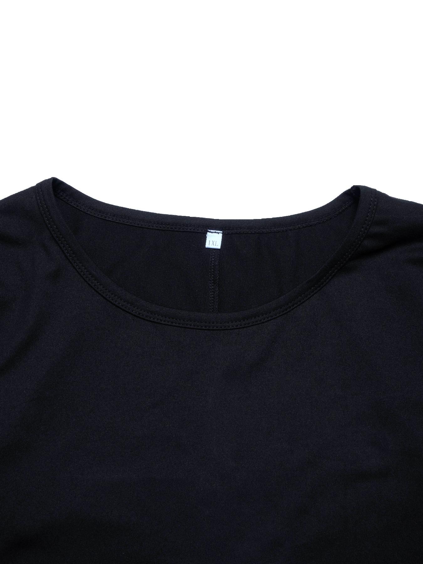 Plus Size T-Shirt Dress with Pockets, Loose-Fitting Short Sleeve Casual Dress for Summer, Comfortable Knit Fabric, Casual Wear