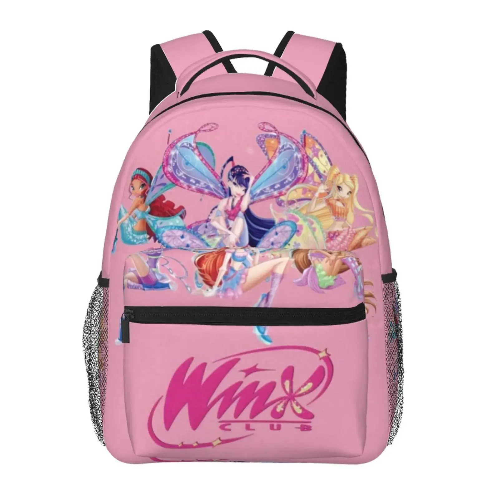 Anime winx club1 Printed Backpack, Cute School bag for Girls Boys Teens, Cartoon Backpacks Kawaii Kids Lightweight backpack with adjustable straps Bookbag, Travel, School, College, Work, Backpack, Daily Use