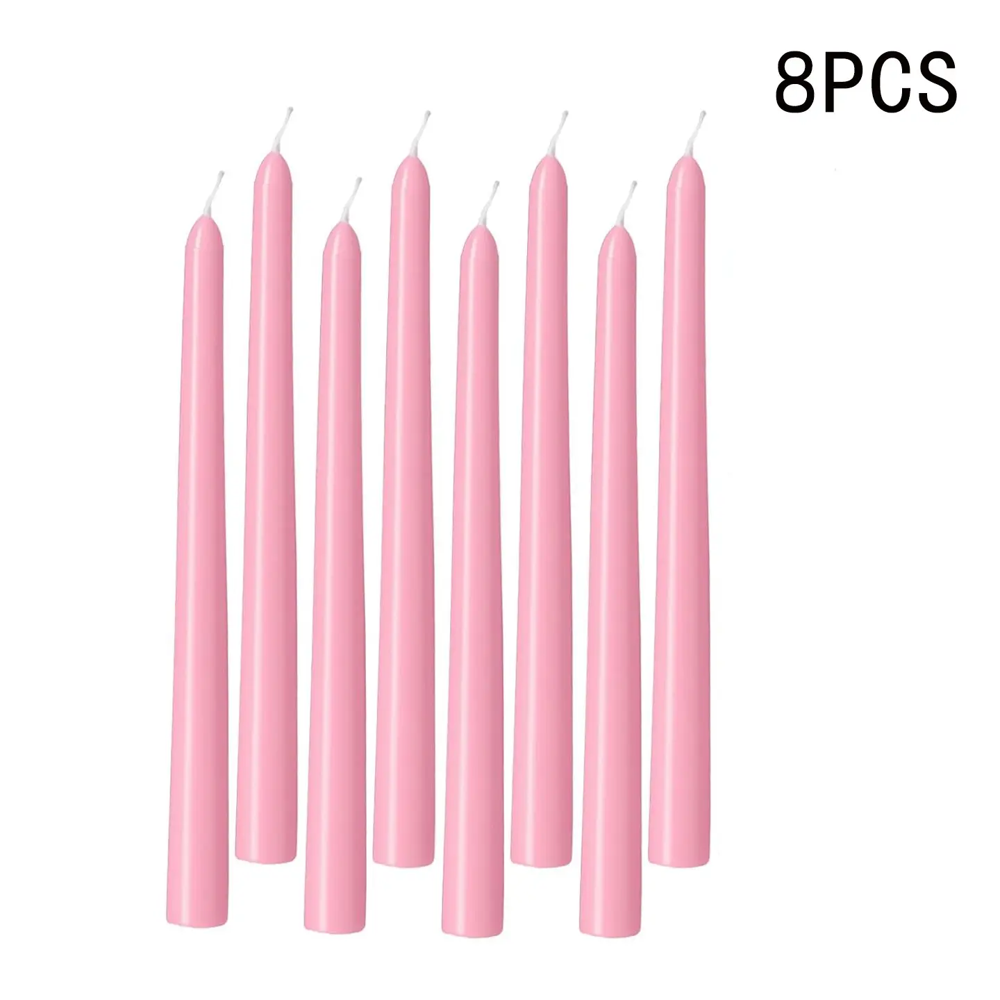 Cone Candles, Unscented Smokeless Tall Candle Set, 8-Pack with Cotton Wick, Long Burn, Ideal for Weddings, Dinners, Home Decor