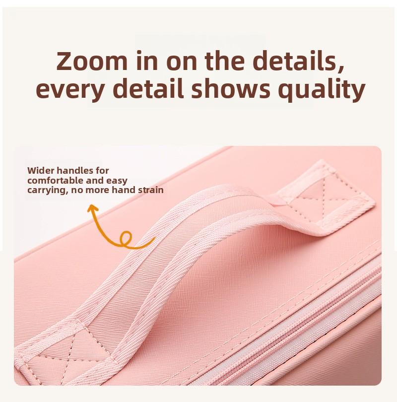 Internet Celebrity LED Makeup Case with Light and Mirror, Portable LED Makeup Bag with Large Capacity, Multifunctional Cosmetic Storage Organizer for Travel and Daily Use, Adjustable Light Makeup Box