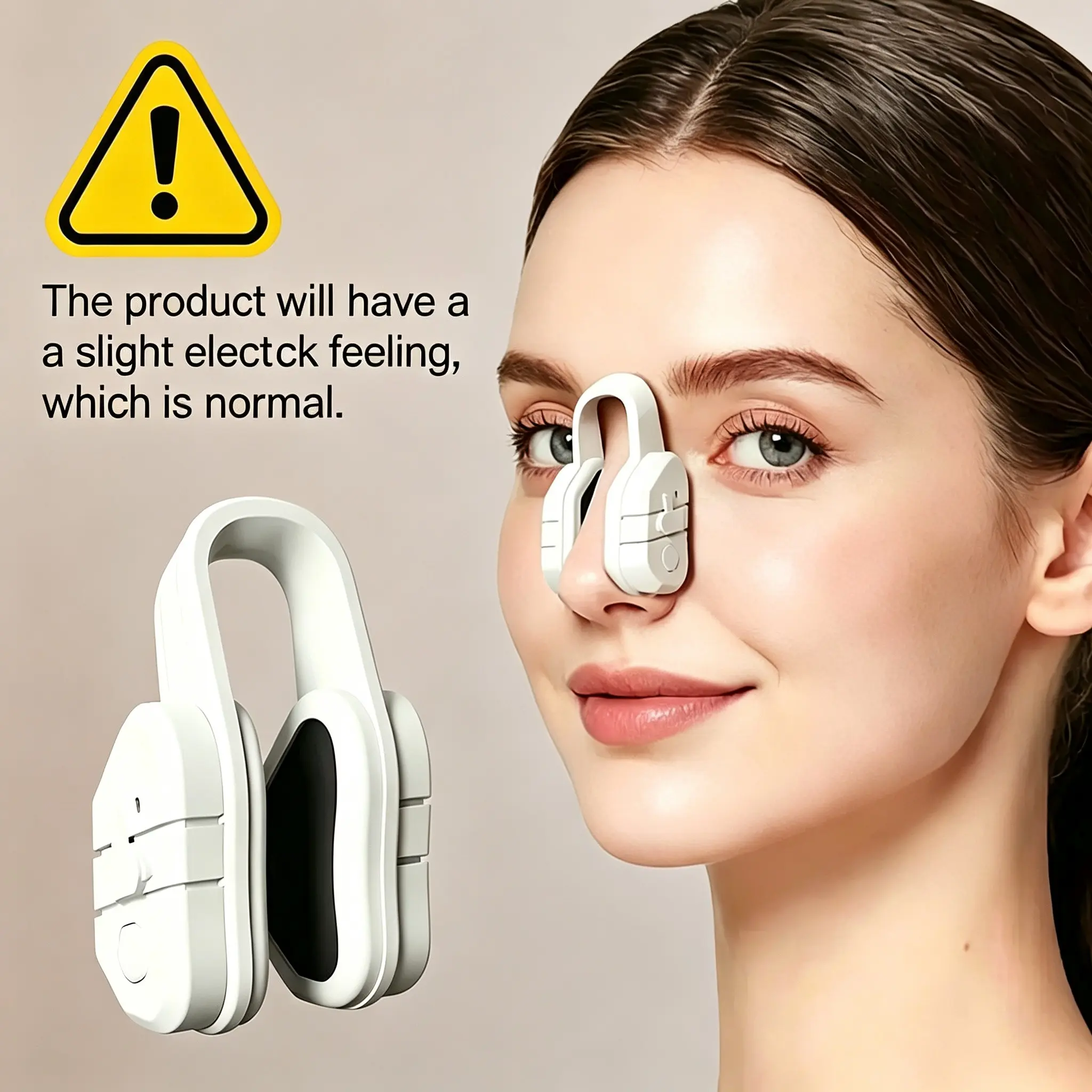 Portable EMS Nose Massage Clip, 5 Speed Modes, Gentle Microcurrent Nasal Muscle Trainer, Daily Relaxation Device for Women