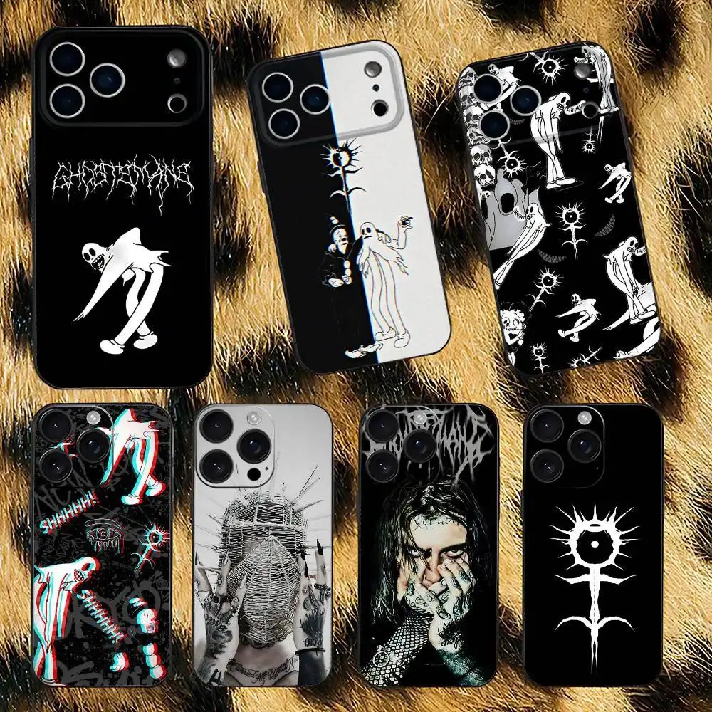 G-Ghostemane Rapper Aesthetic Phone Case, Black Lightweight Soft Shockproof Protection Cover, Precise-Fit Mobile Phone Accessory for iPhone 11-17 Pro Max/Plus & Samsung Galaxy S23-S25