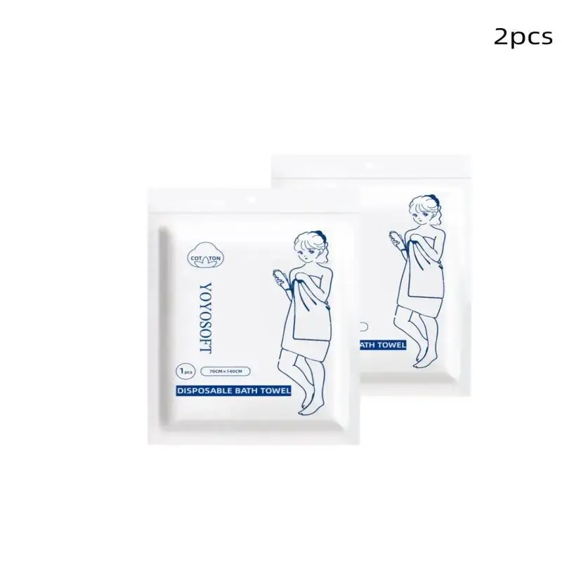 2Pcs Thickened Disposable Bath Towels, Sanitary Single-Use Travel Necessities, Premium Hygienic Portable Towel Supplies, Safety Certified Travel Must-have for Business Trips, Short Vacations, Camping & Overnight Outdoor Stays