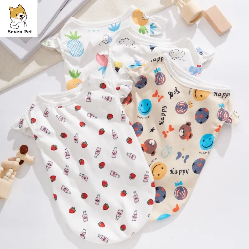 Sevenpet Cute Dog Clothes for Shih Tzu Summer Pet Vest Cat Tshirt Puppy Clothing