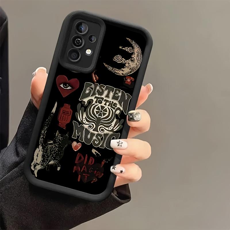 Moon And English Music-Themed Phone Case for Samsung Galaxy S26 S25 S24 S23 S22 S21 Fe Plus Ultra A13 A14 A15 A16 A17 A33 A34 A35 A36 A52 A53 A54 Note20
