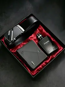 Men's Fashion Gift Set, Includes Perfume, Wallet, Belt, Accessories, High-End Gift Box, Perfect for Business Casual Daily Wear