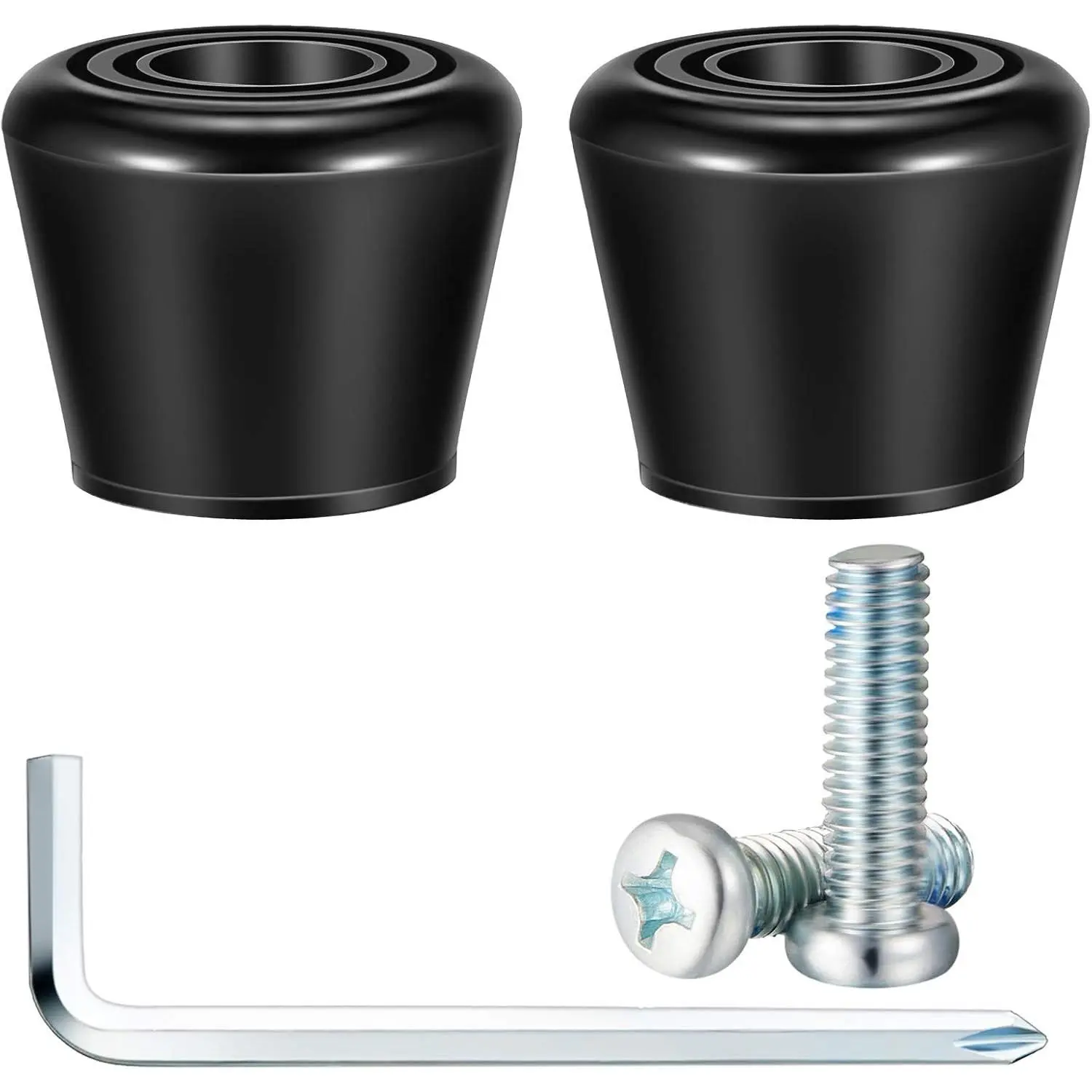 5 Pieces Roller Skate Toe Stoppers Set Includes 1 Pair Rubber Brake Toe Stops for Quad Skates with 1 Handy Wrench and 2 Screws