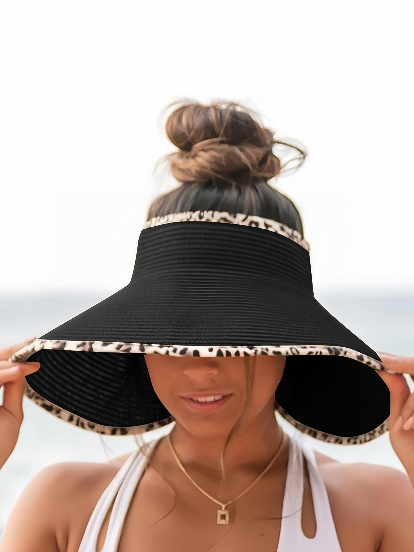 Women's Solid Color Cute Bow Design Wide Brim Straw Hat, Casual Trendy Foldable Sun Hat for Beach, Fashion Accessories for Women & Girls Women's Solid Color Cute Bow Design Wide Brim Straw Hat, Casual Trendy Foldable Sun Hat for Beach, Fashion Accessories for Women & Girls