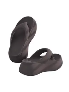 Summer New Eva Thick Sole Casual Fashion Sandals for Women, Outdoor Wear Height Increasing Soft Bottom Anti-Slip Toe Thong Slippers Style Footwear