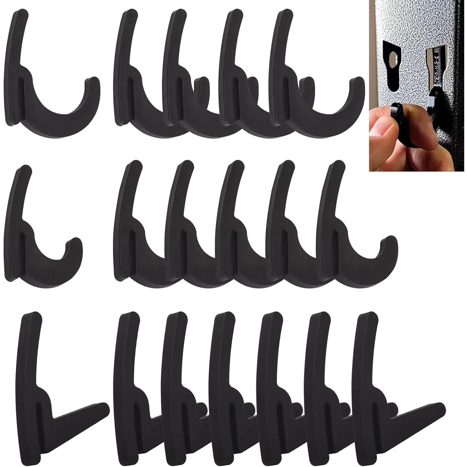Hooks for Garage Shelving and Industrial Storage Racks | Compatible with Keyhole Slots, Including J&L Heavy-Duty Hooks for Garage Shelving - UV-Resistant, Holds up to 40 lbs.