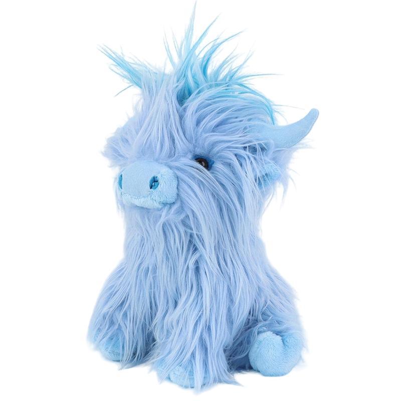 Fluffy Light Blue Highland Cow Plush Doll | Adorable Huggable Companion Ideal Birthday Gift & Cozy Decor
