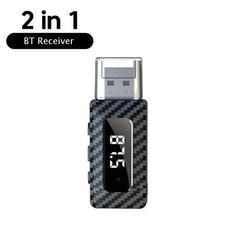 Car Mini USB Transmitter Receiver BT 5.3 Car Adapter Wireless Handsfree Call Car Kit Auto Wireless Audio for Fm Radio