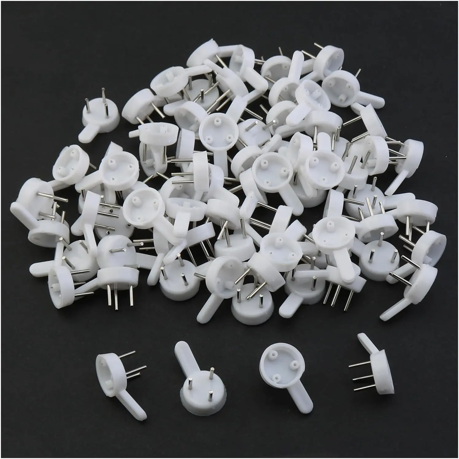 100 Pcs Damage-Free Plastic Wall Hooks  Picture Frames - Ideal  Hardware, Fasteners and Wall Mounting New model