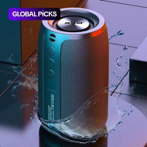 ZEALOT S32 Portable Wireless Bluetooth Speaker Outdoor Portable Audio, Rechargeable IPX4 Waterproof Speaker with Stereo Pairing for iOS & Android, Deep Bass Desktop Outdoor Beach Speaker Rechargeable Waterproof Speakers #GLOBAL PICKS