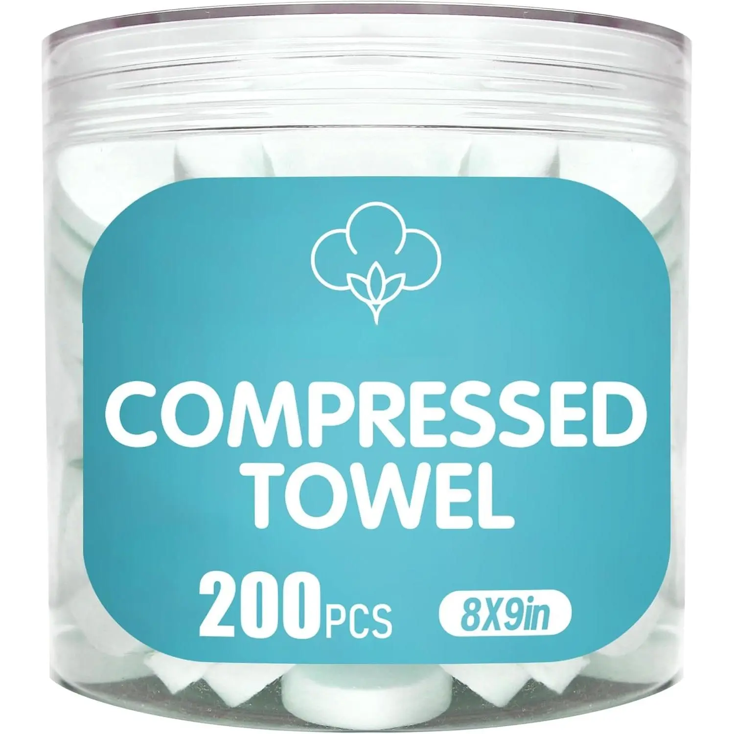 200 count Mini Compressed Towels, Disposable Cleaning Towel, Compressed Hand Wipe, Camping Towel, Portable Compressed  Tissue for Travel//Outdoor Activities(8X8.5in)
