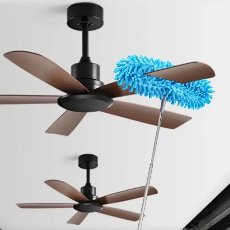 Extendable Telescopic Cleaning Duster Brush, Long Handle Snowflake Microfiber Dusting Wand, Adjustable Length for Ceiling Fans, Furniture & Electronics, Dusters for Cleaning