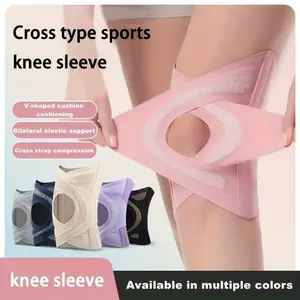 Stay Strapped! 1/2Pcs Thin Knee Sleeves with Cross Straps, Elastic Compression Fit for Running & Gym, Non-Slip Breathable Support for Your Toughest Workouts, Sports Knee Sleeve, Knee Support