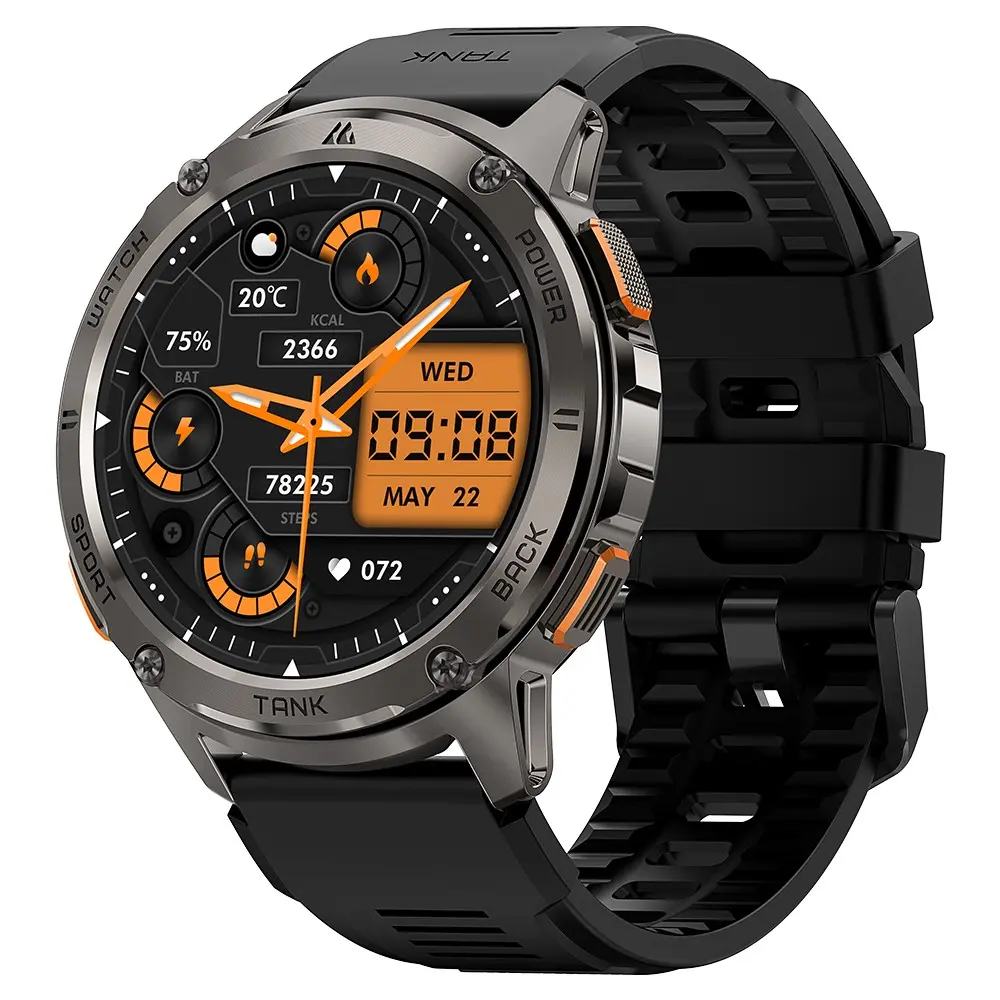 Kospet Tank T3 Smartwatch, Calls & Text Reminder, 50-Day Battery, 1.43 Amoled, 50m Waterproof, Ai Assistant, Fitness Tracker, Heart Rate Monitor