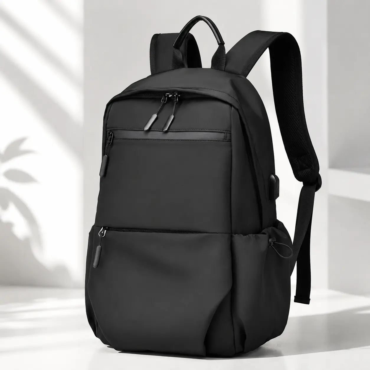 Solid-Color Fabric Backpack for Men & Women, Chic Carry-on for School & Travel with 15-Inch Laptop Sleeve, 20-35L, Back To School Haul, College, One Size