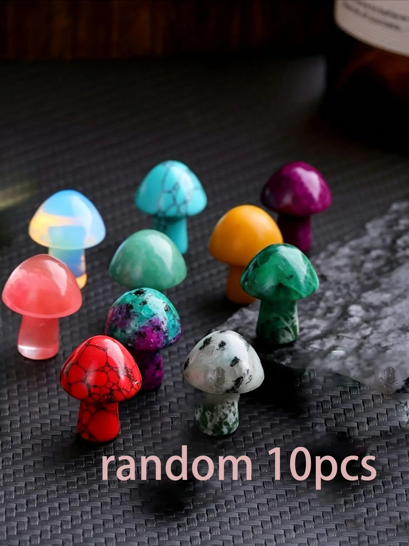 10/20/30pcs Mushroom Turquoise Mix Loose Beads Kit, Bead Assortment, DIY Jewelry Accessories, Christmas Gift for Friends Family, Yoga Meditation, Easter, Ramadan Decor