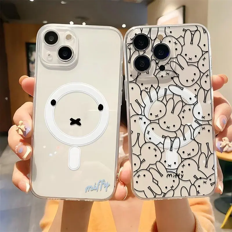 M-Miffys-Magnetic Phone Case for iPhone 17 16 15 14 13 12 11 8 7 Plus Pro Max X XSMax & Samsung Galaxy S25 Ultra S24 S23 S22 S21 Plus Kawaii Soft Protection Cover Shockproof & Scratch-resistant Cellphone Protector, Smartphone, Handheld, Devices, Casing