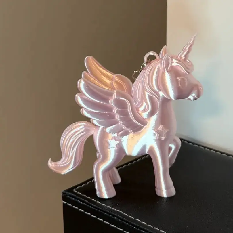 3D Printed Cute Pegasus Keychain, / Unicorn Pendant, Car Ornament, Couple Gift, Minimalist Style, Birthday Present
