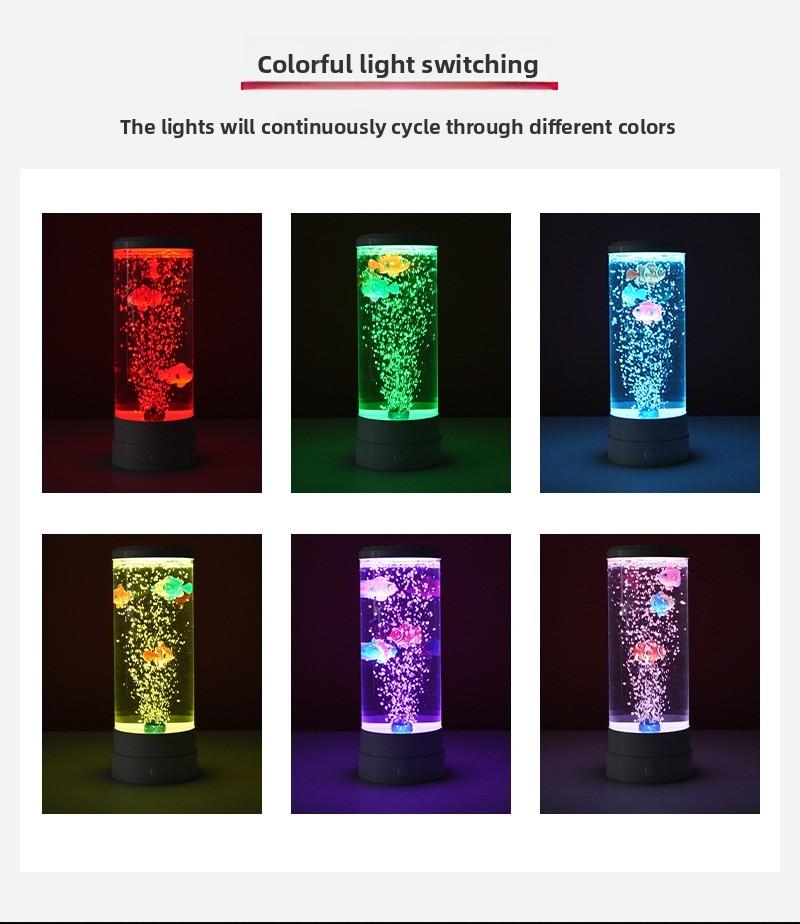 LED Colorful Big Bubble Fish Night Light USB Plug-in Decorative Lamp for Bedroom Ambiance