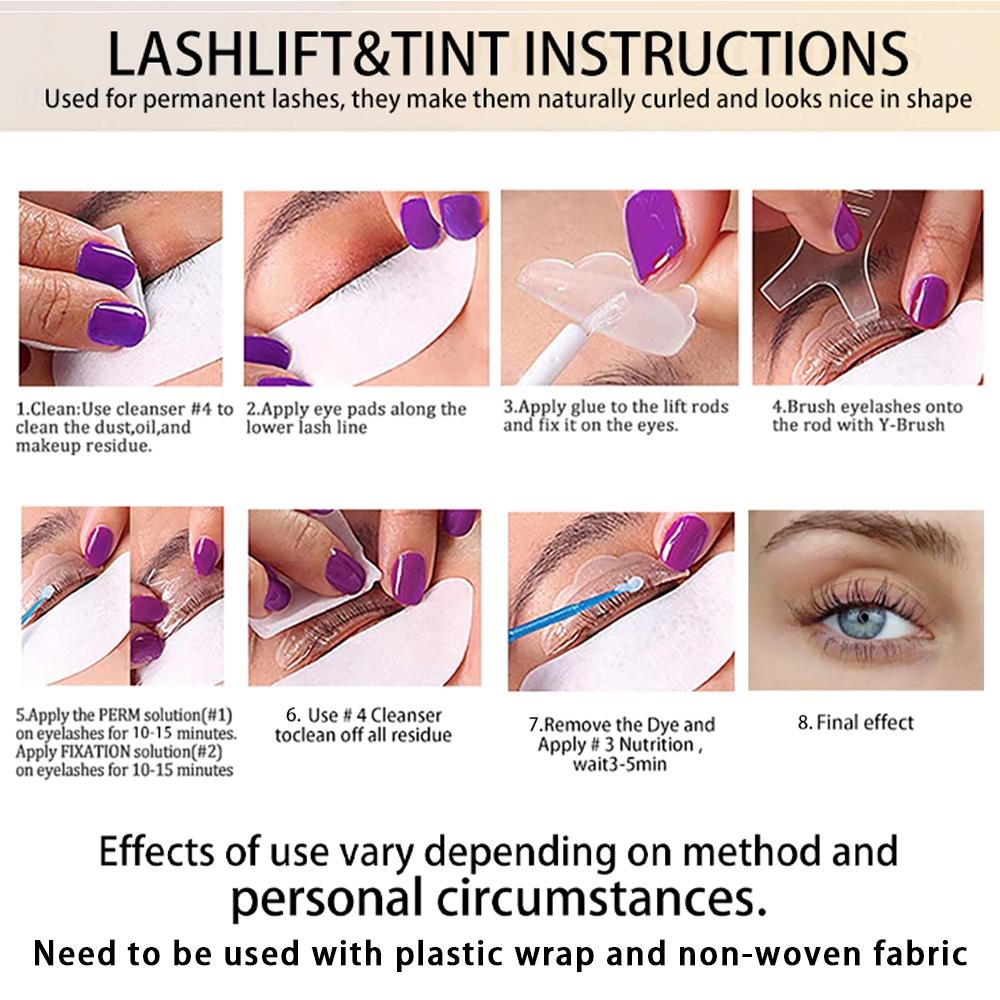 Professional Eyelash & Eyebrow Lift Kit, Reusable Long Wispy Curl Faux Cluster Lashes Strip Lashes, Lengthening and Volumizing Faux Eye Lashes, Volume Cluster Lashes