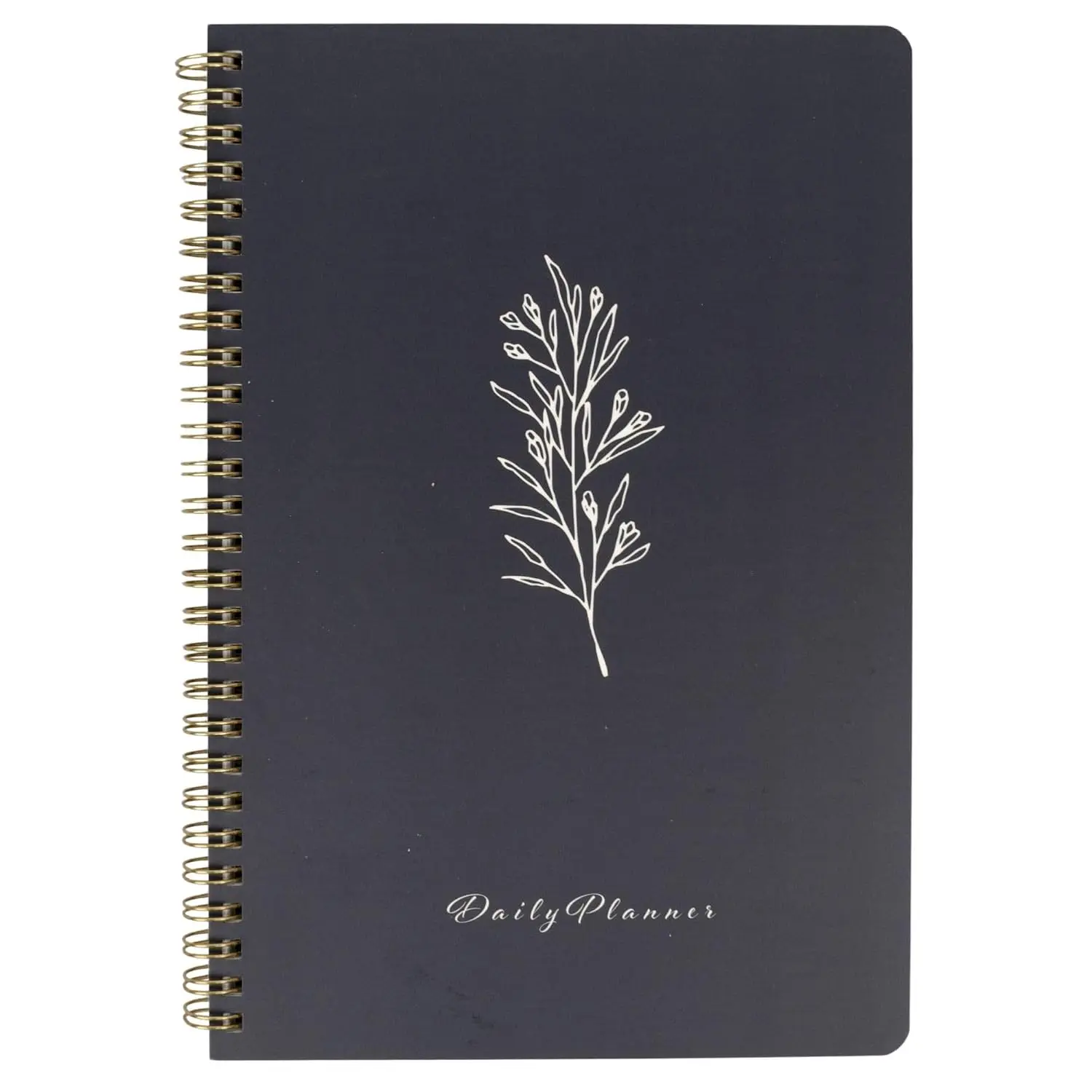BLU MONACO | Grey Hourly Daily Planner 80 Days Undated | Daily Planner 2025-2026 Hourly Schedule | Spiral Botanical Business Work Organizer Notebook with Notes Section