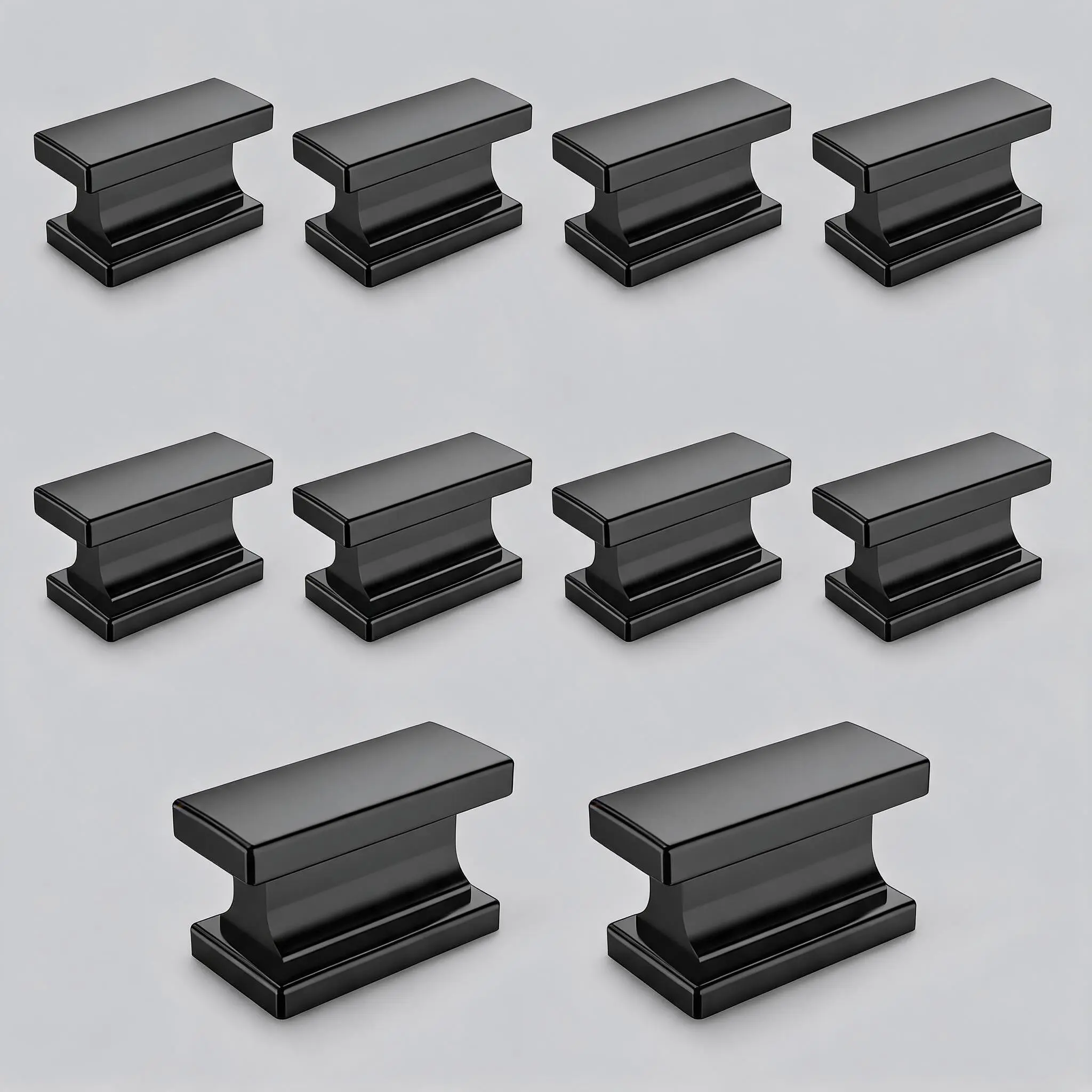 10-Pack Round Cabinet Knobs, Zinc Alloy Drawer Knobs - Modern Matte Black Finish - for Kitchen Cabinets, Dresser, Closet, Cupboard & Bathroom Vanity
